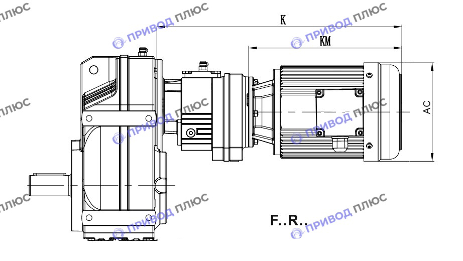 Плоский цилиндрический мотор-редуктор F/FA/FH/FF/FAF/FHF157-Y315M4b-200-11,92-A-M1-0⁰
