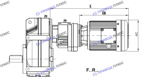 Плоский цилиндрический мотор-редуктор F/FA/FH/FF/FAF/FHF157-Y315M4-132-16,85-A-M1-0⁰