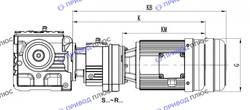 Червячный мотор-редуктор S/SA/SH/SF/SAF/SHF97-Y180L4-22-15,42-A-M1-0⁰